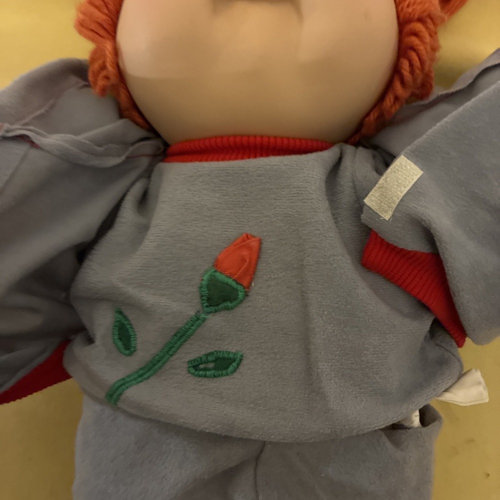 Vintage Cabbage Patch Kid Doll 1978 1982 Head 3 Red Hair Blue Eyes 1 Dimple - Picture 4 of 10